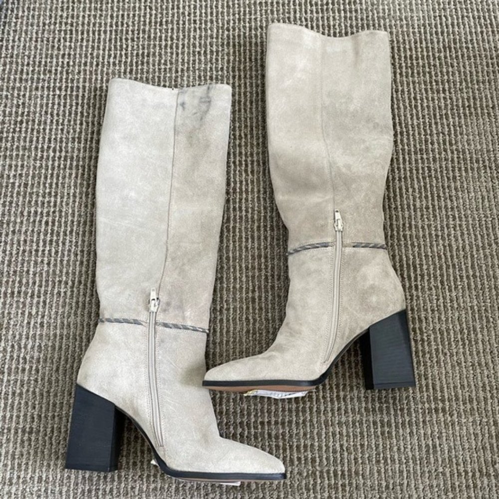 Free People Riley Whipstitch Tall Boot Grey Suede - Picture 4 of 8